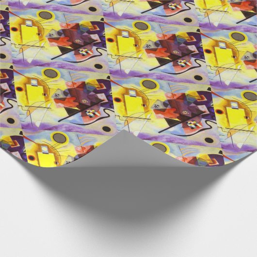 Gelbe blaue Kandinsky-Abstrakte Malerei Geschenkpapier (Ecke)