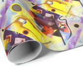 Gelbe blaue Kandinsky-Abstrakte Malerei Geschenkpapier (Rolleneckpunkt)