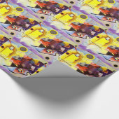 Gelbe blaue Kandinsky-Abstrakte Malerei Geschenkpapier (Ecke)