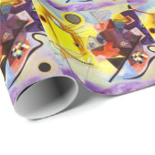 Gelbe blaue Kandinsky-Abstrakte Malerei Geschenkpapier (Rolleneckpunkt)