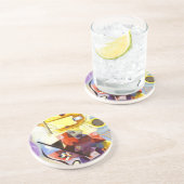 Gelbe blaue Kandinsky-Abstrakte Malerei Getränkeuntersetzer (Seite)