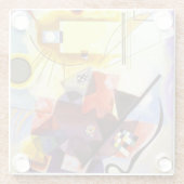 Gelbe blaue Kandinsky-Abstrakte Malerei Glasuntersetzer (Rückseite)