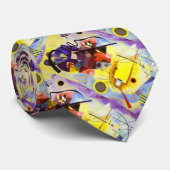 Gelbe blaue Kandinsky-Abstrakte Malerei Krawatte (Gerollt)