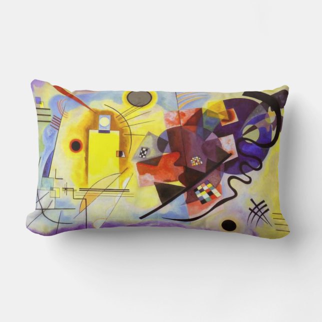 Gelbe blaue Kandinsky-Abstrakte Malerei Lendenkissen (Vorderseite)