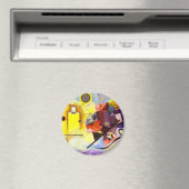 Gelbe blaue Kandinsky-Abstrakte Malerei Magnet (In Situ (Geschirrspüler))