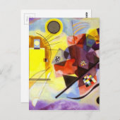 Gelbe blaue Kandinsky-Abstrakte Malerei Postkarte (Vorne/Hinten)