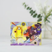 Gelbe blaue Kandinsky-Abstrakte Malerei Postkarte (Stehend Vorderseite)