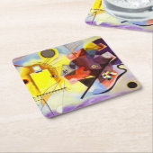 Gelbe blaue Kandinsky-Abstrakte Malerei Rechteckiger Pappuntersetzer (angewinkelt)