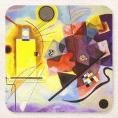 Gelbe blaue Kandinsky-Abstrakte Malerei Rechteckiger Pappuntersetzer (Vorderseite)