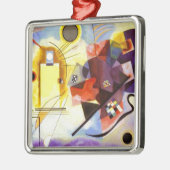 Gelbe blaue Kandinsky-Abstrakte Malerei Silbernes Ornament (Links)