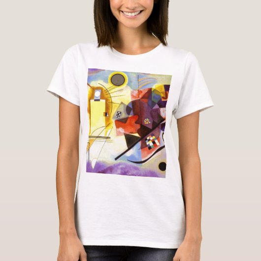 Gelbe blaue Kandinsky-Abstrakte Malerei T-Shirt (Vorderseite)