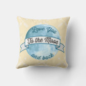 Gelbe blaue Liebe Sie zum Mondbogen-Muster Kissen (Rückseite)