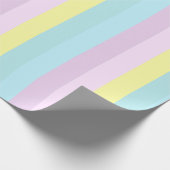Gelbe blaue Lila Pastellfarben Streifen Geschenk Geschenkpapier (Ecke)