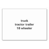 Gelbe blaue LKW Lesekarten für Erwachsene Tischnummer (Rückseite)