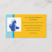 Gelbe blaue medizinische Clogs Uniform Visitenkarte (Vorderseite)