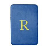 Gelbe blaue Monogramm erste farbige leuchtende Nie Badematte (Vorderseite Vertikal)