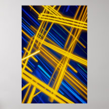 Gelbe Blaue Neon Cyberpunk Abstrakte Lichtspuren