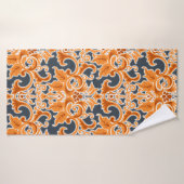 Gelbe blaue Ornament Nahtloser Hintergrund Pattern Badehandtuch (Badehandtuch)