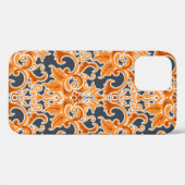 Gelbe blaue Ornament Nahtloser Hintergrund Pattern Case-Mate iPhone Hülle (Rückseite (Horizontal))