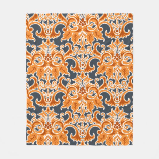 Gelbe blaue Ornament Nahtloser Hintergrund Pattern Fleecedecke (Vorderseite)