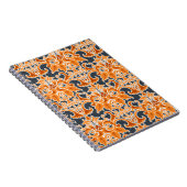 Gelbe blaue Ornament Nahtloser Hintergrund Pattern Notizblock (Rechte Seite)