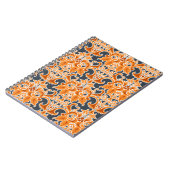 Gelbe blaue Ornament Nahtloser Hintergrund Pattern Notizblock (Linke Seite)