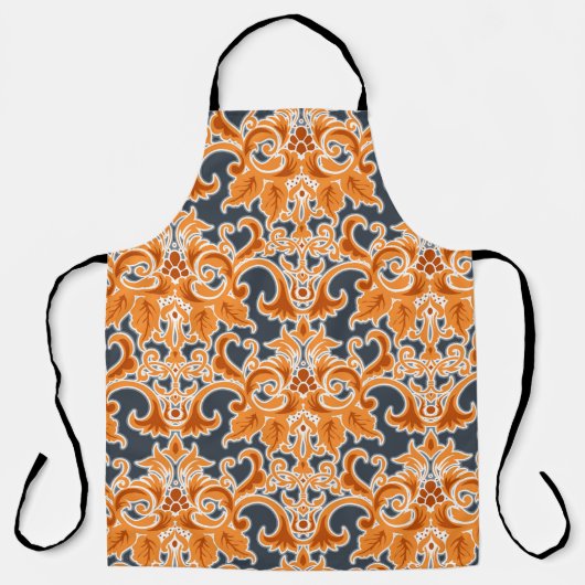 Gelbe blaue Ornament Nahtloser Hintergrund Pattern Schürze (Vorderseite)