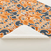 Gelbe blaue Ornament Nahtloser Hintergrund Pattern Sherpadecke (3/4)