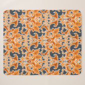 Gelbe blaue Ornament Nahtloser Hintergrund Pattern Sherpadecke (Vorderseite (Horizontal))