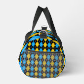 Gelbe blaue Raute Diamant Design Duffle Bag (Rechts)