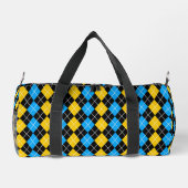 Gelbe blaue Raute Diamant Design Duffle Bag (Rückseite)