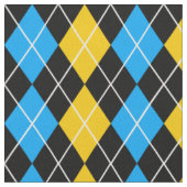 Gelbe blaue Raute Diamant Design Stoff (Nahaufnahme)