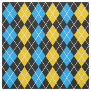 Gelbe blaue Raute Diamant Design Stoff