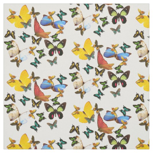 Gelbe blaue Schmetterlinge Druckmuster Stoff (Muster)