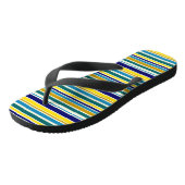 Gelbe blaue Streifen Badesandalen (Schrägansicht)