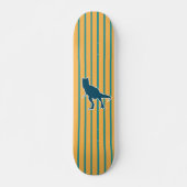 Gelbe blaue Streifen Dinosaurier T-rex Skateboard (Vorne)
