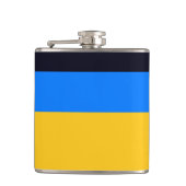 Gelbe blaue Streifen Flachmann (Vorderseite)