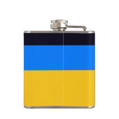 Gelbe blaue Streifen Flachmann (Rückseite)