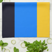 Gelbe blaue Streifen Geschirrtuch (Gefaltet)