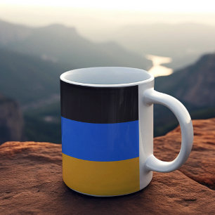 Gelbe blaue Streifen Kaffeetasse