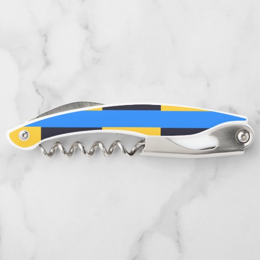 Gelbe blaue Streifen Kellnermesser (Rückseite)