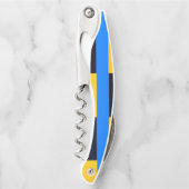 Gelbe blaue Streifen Kellnermesser (Vorderseite)