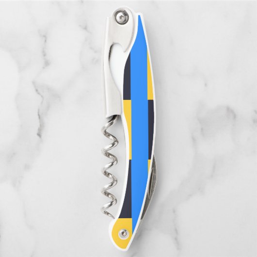 Gelbe blaue Streifen Kellnermesser (Vorderseite)