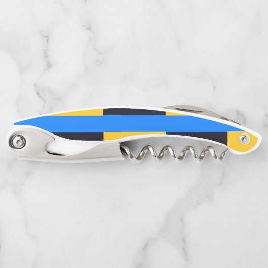 Gelbe blaue Streifen Kellnermesser (Vorderseite)