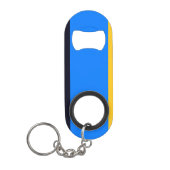 Gelbe blaue Streifen Mini Flaschenöffner (Vorderseite)