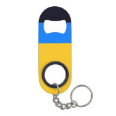 Gelbe blaue Streifen Mini Flaschenöffner (Rückseite)