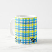 Gelbe blaue Streifen-Tasse Kaffeetasse (Vorderseite Links)