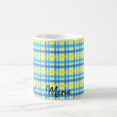 Gelbe blaue Streifen-Tasse Kaffeetasse (Mittel)