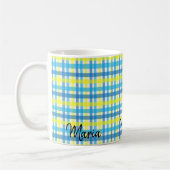 Gelbe blaue Streifen-Tasse Kaffeetasse (Links)