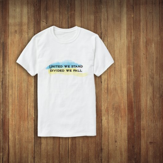 Gelbe blaue ukrainische Flagge vereint wir stehen T-Shirt